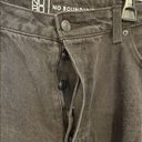 No Bo  Super High Rise Black Distressed Relaxed Fit Button Fly Denim Jeans Photo 4