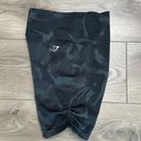 Gymshark  High Rise Black Gray Camo Side Scrunch Seamless Bike Shorts Size XL Photo 2