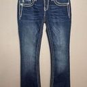 Miss Me  Jeans Women's 25 Signature Boot Bootcut Blue Stretch Thick Stitch Y2K Photo 0