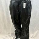 Old Navy Black High-Waisted OG Straight Loose Faux Leather Pants size 10 NWT Photo 3