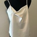 Nine West  White Satin Cowl Neck Adjustable Strap Cami NWOT Photo 0