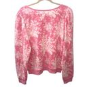 Rachel Parcell  Pink Quill Rose Brocade Sweatshirt Medium NWT Photo 2