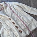 Faherty  winter frost cardigan cable knit baby alpaca cream chunky cozy Photo 9