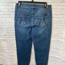 Seven 7 Jeans Women’s size 4 Medium Wash Straight Leg Distressed Bottom Photo 1