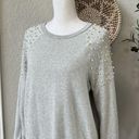 EXPRESS Women’s Oversized Embellished Pearl Sweatshirt Dress Photo 3