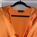 Pretty Little Thing Orange Satin Twist Front Mini Dress Photo 2