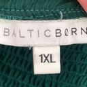 Baltic Born  Esther Smocked Ruffle Hem Midi Dress Emerald Green Size 1XL Photo 9
