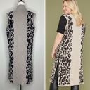 Lane Bryant  Wool Blend Leopard Sleeveless Duster Open Front Long Cardigan Photo 7