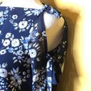 Maison Jules  Blue Floral Bell Sleeve Blouse Top, New, XS Photo 3