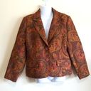 Chadwick's 𝅺 Brown Floral Blazer Sz 10P Photo 2