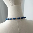 Vintage Blue Textured Beaded African Style Y2K Short Chunky Chocker Necklace Photo 4