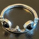 Onyx Black  S925 silver crown ring size 7 Photo 0