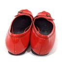 Fendi  Red Leather Point Toe Ballet Flats Buckle Size 35.5 Preowned FLAWS Photo 3