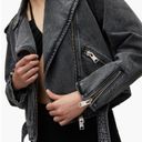 All Saints Balfern Denim Biker Jacket in Washed black size 10 women’s Photo 1