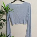 Cotton On front tie rib tie sweater/cardigan baby blue coquette core Photo 3