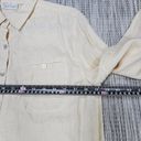 Studio Works  Shirt Womens Small 100% Linen Pale Peach Mother of Pearl Buttons Up Photo 5