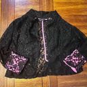 Last Kiss  Vintage 80's Madonna Style Black Lace Hot Pink Blazer Jacket XL Photo 9