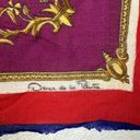 Oscar de la Renta  Wool Challis Square Scarf Les Grands Orders Crown Crest Cross Photo 7