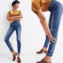 Madewell  9 INCH HIGH RISE SKINNY BLUE DENIM JEANS RIP REPAIR EDITION 34 Photo 1