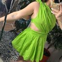 Boutique One Shoulder Cut Out Mini Dress Lime Green Size Small Photo 4