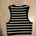 Hunter & Brown black and white striped cropped tank top size S Photo 1