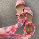 Shoedazzle Watercolor tie dye cork lace up wedges  Photo 3