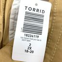 Torrid  Tie Front Poplin Pant Women's Size 2X Tall Elastic Back Waist Tan NEW Photo 6