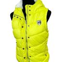 American Eagle Outfitters Women’s Down Puffer Yellow Zipped Hoodie Jack Vest M Photo 3