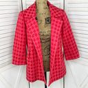 City Girl Houndstooth Swing Coat Jacket Red Pink Small Photo 4