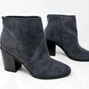 American Eagle [] Gray Faux Suede Perforated Chunky Heel Ankle Boots NWT Size 9.5 Photo 0