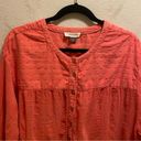 Pilcro  By Anthropologie Coral Mila Draped Button Down Blouse Size L Photo 2