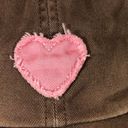 Life is Good  Women’s Pink Heart Appliqué Brown Cotton Baseball Cap One Size Photo 3