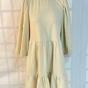 Draper James  NWT cream and gold puff sleeve tiered dress size medium Photo 2