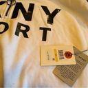 DKNY  Womens Quarter Zip Logo Dress M NWT White with Black Photo 4