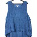 J Jill Purejill Linen Blue Lagonlook Minimalist Maxi Sleeveless Dress XL Tall Photo 2