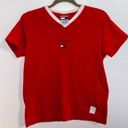 Tommy Hilfiger Tommy Girl Red Short Sleeve V-Neck Graphic Shirt Size Medium Photo 1