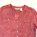 Orvis Pink Floral Button Blouse Shirt Size Large Photo 2