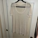 CP Shades  100% Linen Burnout Swoop Neck T-Shirt Cover Up Photo 1