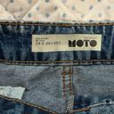 dark denim moto mini skirt Size 4 Photo 2