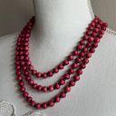 Vintage red multi strand necklace Photo 6