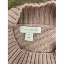 Charter Club 🌸  Asymmetrical Mock Neck Pastel Pink Ribbed Stripe Knit Sweater Photo 8