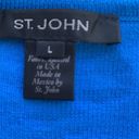 St. John  Blue V Neck Top Sleeveless Tank Sweater Knit Wool Blend Size Large Photo 2