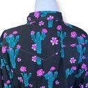 Blossom Cowgirl Hardware Shirt Black Pink Cactus  Floral Snap Front Western Top Photo 6