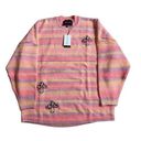 Urban Outfitters Spirit Jersey mushroom striped oversized sweater Large NEW Photo 0