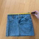 Princess Polly fanci low waist light wash denim mini skirt Photo 4