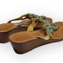 Mystique Boutique Mystique ☀︎︎ Bali Turquoise Crystal Beaded Wedge Thong Sandals ☀︎︎ Gold 7M ☀︎︎ Photo 2