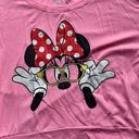 Disney  Minnie Mouse Colorful Long Sleeve Crop Top Nerdy Pink XL Graphic Sweater Photo 1