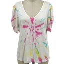 Generation Love  Odessa Tie-Dye Puff-Sleeve T-Shirt White Size Medium Photo 1