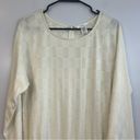 Esley NWT  Cream and Black Faux Leather Long Sleeve Sweater Dress Size Large Photo 2