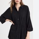 l*space L* Women’s Pacifica Tunic Rayon Button Down Waist Cinching Black Size M/L Photo 1